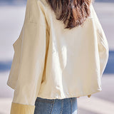 Casual Versatile Color-Block Drawstring Jacket