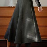 Casual Versatile Acetate Wool High-Waist Mermaid Midi Skirt