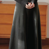 Casual Versatile Acetate Wool High-Waist Mermaid Midi Skirt