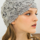 Casual Versatile Solid-Color Floral Lace Knitted Hat