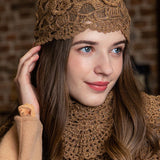Casual Versatile Solid-Color Floral Lace Knitted Hat
