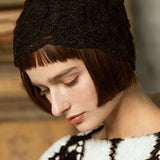 Casual Versatile Solid-Color Floral Lace Knitted Hat