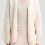 Casual Versatile Lantern Sleeve Chunky-Knit Cardigan