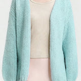 Casual Versatile Lantern Sleeve Chunky-Knit Cardigan