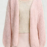 Casual Versatile Lantern Sleeve Chunky-Knit Cardigan