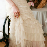 Casual Versatile Layered Ruffled Mesh Tiered Midi Skirt