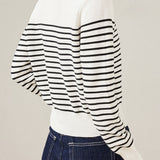 Casual Versatile Striped Crew Neck Pullover Knitted Top