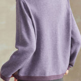 Casual Versatile Metal Button Color-Block Knitted Cardigan