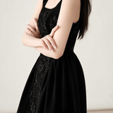 Elegant Square Neck Floral Jacquard Midi Dress