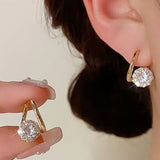 Elegant Rotatable Diamond Earrings