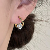 Elegant Rotatable Diamond Earrings