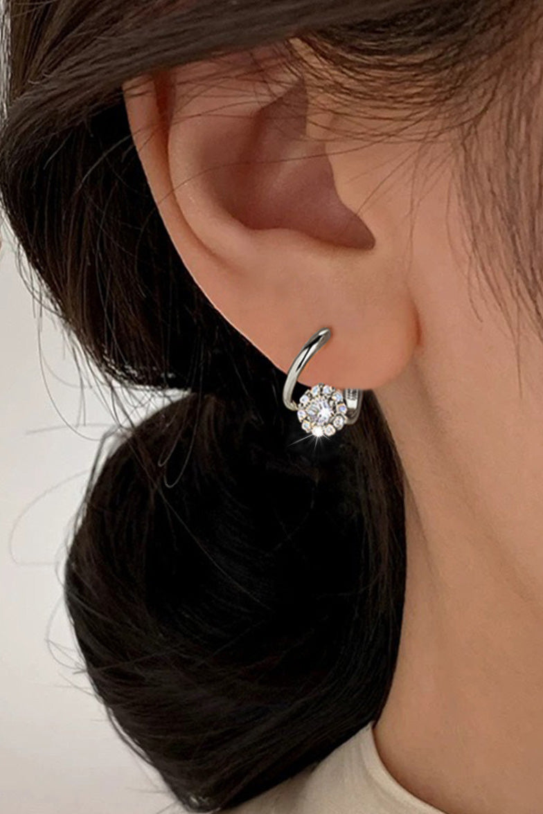 Elegant Rotatable Diamond Earrings