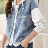 Casual Fake Two-Piece Loose Denim Jacket