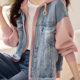Casual Fake Two-Piece Loose Denim Jacket