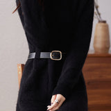 Casual Solid-Color Mid-Length Knitted Dress