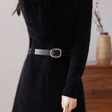 Casual Solid-Color Mid-Length Knitted Dress