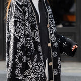 Casual Soft Jacquard V-Neck Knitted Cardigan