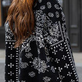 Casual Soft Jacquard V-Neck Knitted Cardigan