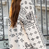 Casual Soft Jacquard V-Neck Knitted Cardigan