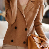 Casual Notched Lapel Knitted Cardigan