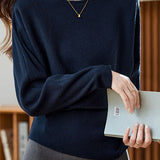 Casual Minimalist Off-the-Shoulder Pullover Knitted Top