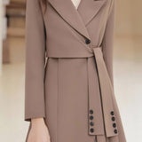 Casual Commuter Designer Belted Blazer Dress