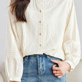 French Elegant Commuter Pure Cotton Jacquard Shirt