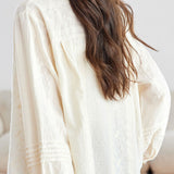 French Elegant Commuter Pure Cotton Jacquard Shirt