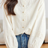 French Elegant Commuter Pure Cotton Jacquard Shirt