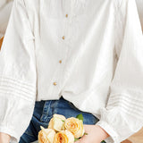 French Elegant Commuter Pure Cotton Jacquard Shirt