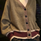 Casual Preppy Commuter Knitted Cardigan