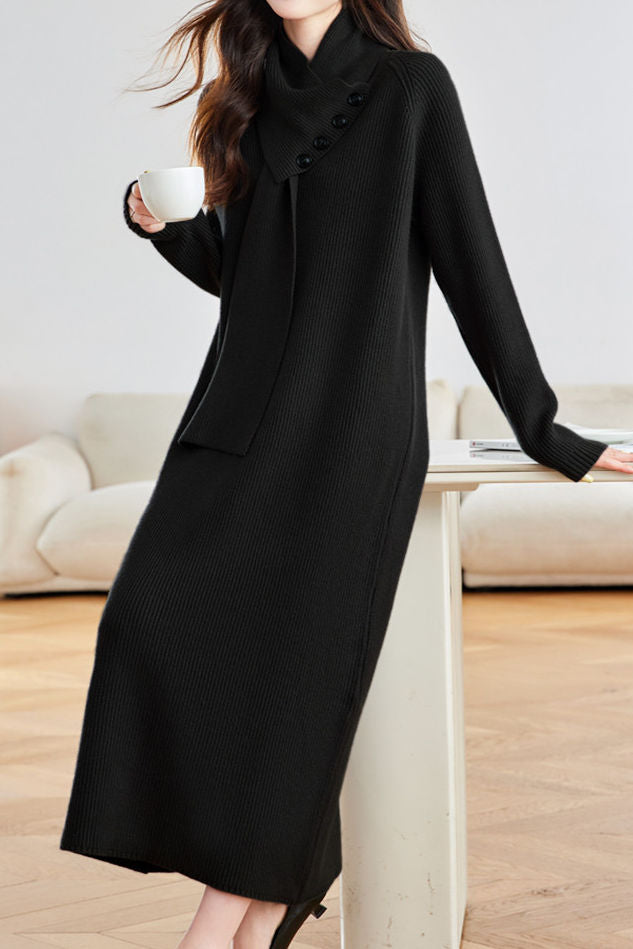 Casual Elegant V-Neck Loose Knitted Dress