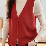 Casual Commuter Layering V-Neck Knitted Vest
