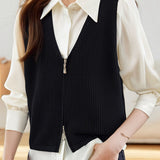 Casual Commuter Layering V-Neck Knitted Vest