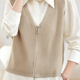 Casual Commuter Layering V-Neck Knitted Vest