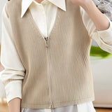 Casual Commuter Layering V-Neck Knitted Vest