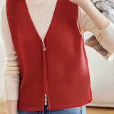 Casual Commuter Layering V-Neck Knitted Vest