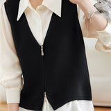 Casual Commuter Layering V-Neck Knitted Vest