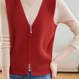 Casual Commuter Layering V-Neck Knitted Vest