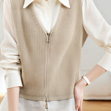 Casual Commuter Layering V-Neck Knitted Vest