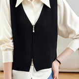 Casual Commuter Layering V-Neck Knitted Vest