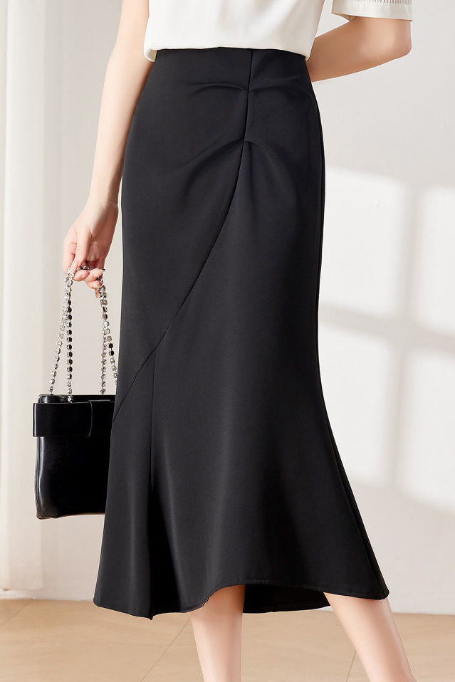 Commuter Elegant Asymmetric Mermaid Midi Skirt