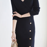 Fall-Winter Slim-Fit Knitted Dress