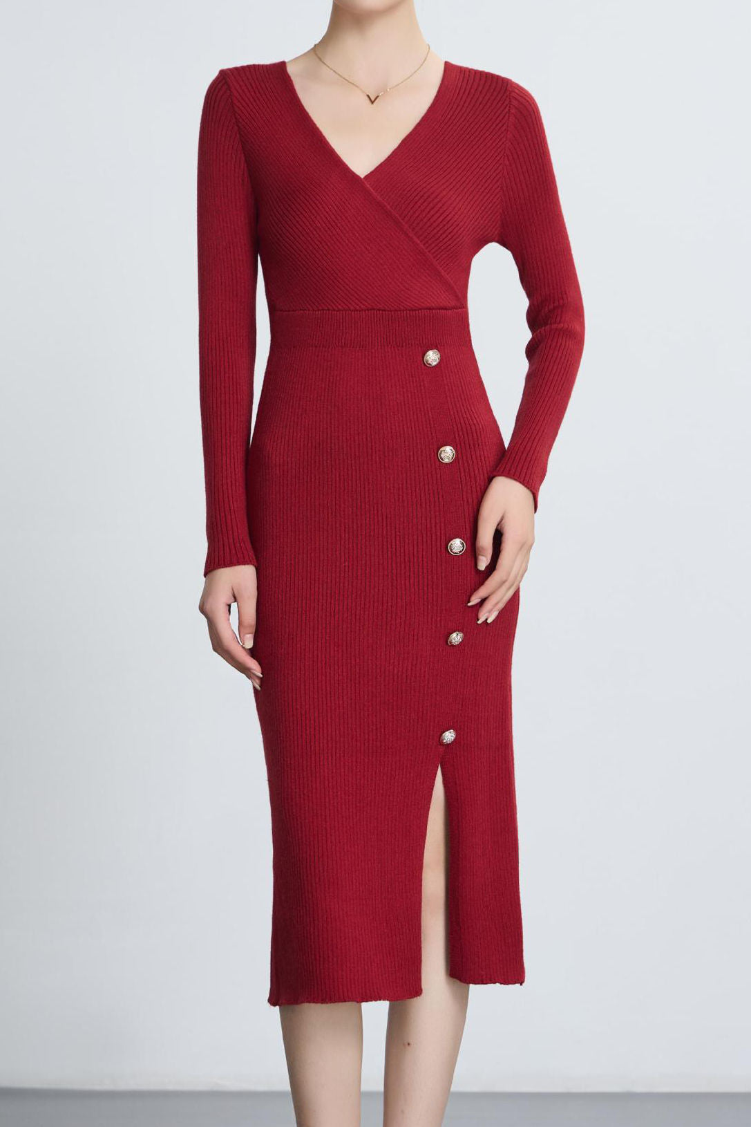 Fall-Winter Slim-Fit Knitted Dress