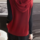 Casual Versatile Belted Hooded Knitted Vest