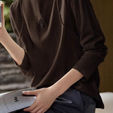 Casual Minimalist Embossed Pattern Pullover Base Layer Top