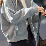 Casual Cropped Fleece-Lined Versatile Jacket