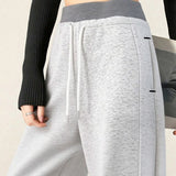 Casual Versatile Color-Block Wide-Leg Sweatpants