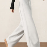 Casual Versatile Color-Block Wide-Leg Sweatpants