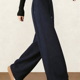 Casual Versatile Color-Block Wide-Leg Sweatpants